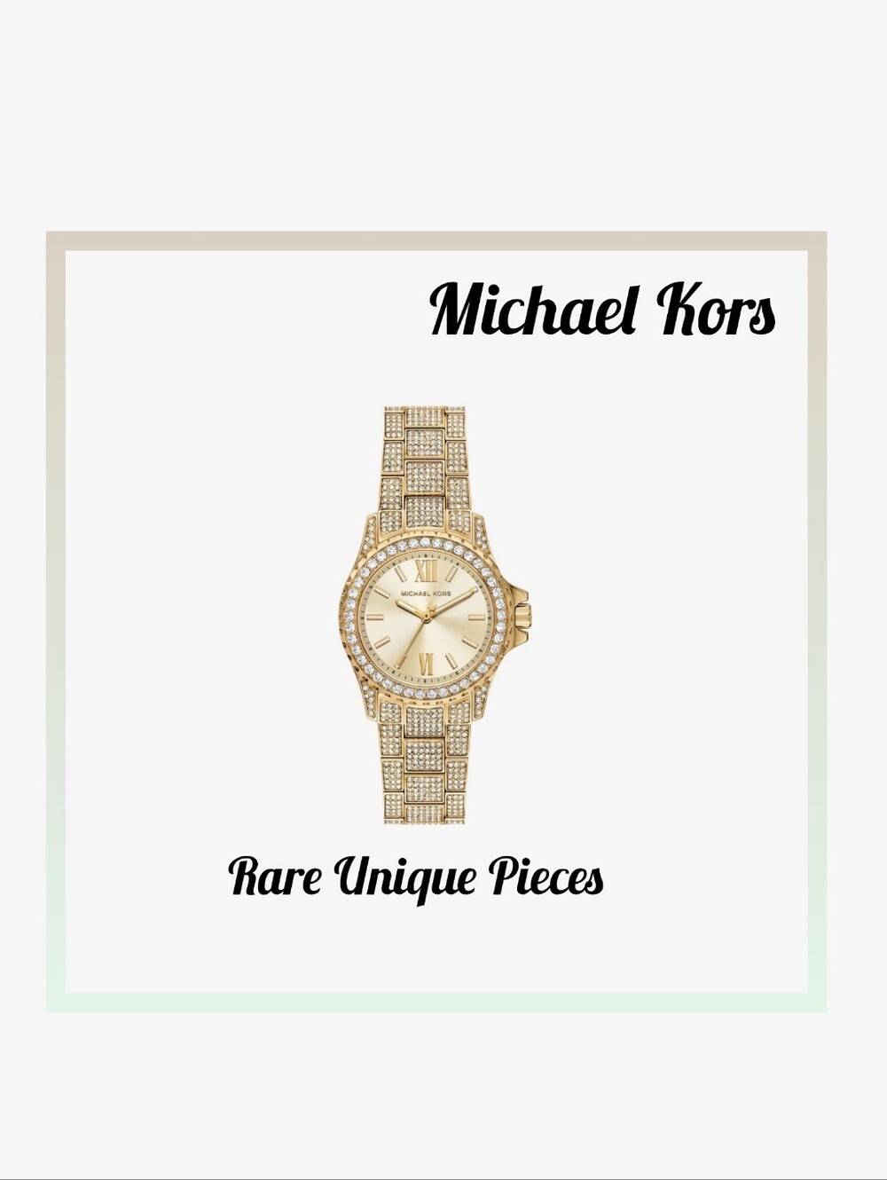 ‼️ON SALE ‼️ USED LIKE NEW Michael Kors Gold Pave Crystal Bracelet Watch